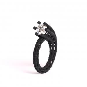 Black Solitaire Ring 