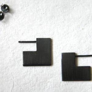 Square sterling silver earrings. 