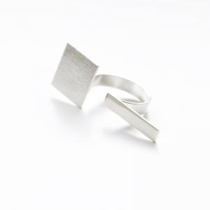 Edgy statement silver ring