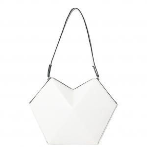 peta in shiny white leather