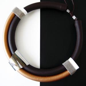 Maxi Afro necklace in brown and bronze
