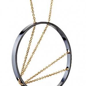 ARC NECKLACE IN OXIDIZED SILVER AND GOLD