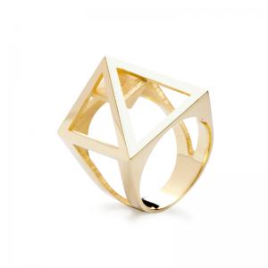 Nefertiti ring, 3D printed brass - gold plated