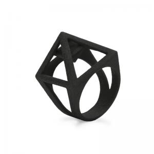 Nefertiti ring, 3D printed nylon - black