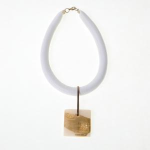 White tube necklace with pendant
