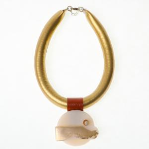Gold tube necklace 