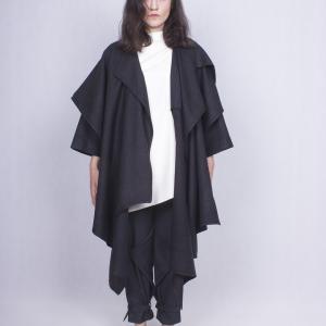 Winter assymetricalCashmere Black Jacket for Women