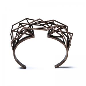 Solitaire bracelet, 3D printed steel bronze plated