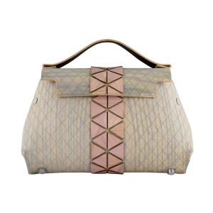 WOODEN MINI BAG GRACE - GREY AND PINK