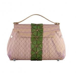 WOODEN MINI BAG GRACE - PINK AND GREEN