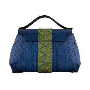WOODEN MINI BAG GRACE - BLUE AND GREEN