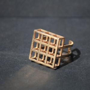 Pixel 3D Printed Bronze Ring