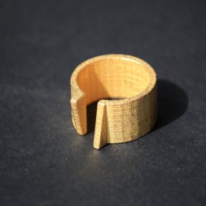 Tria Ring - 3D Printed Steel - Gold Plated 