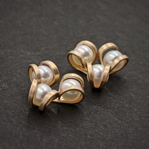 Aster Pearl Post Earrings - 14K Gold
