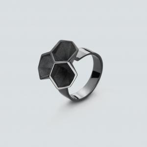 Calyx ring, 925 silver - rhodium plated