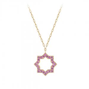 Noor 18k Yellow Gold  Pink Sapphires Pendant