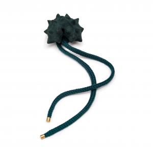 Superorder green leather brooch